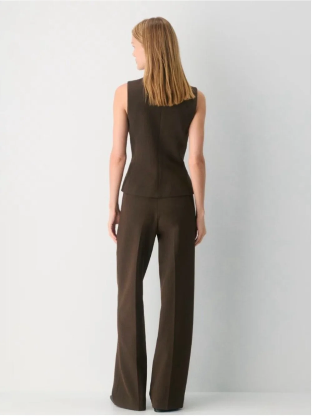 Aritzia Wilfred The Effortless Wool Blend Pant Heather Rich Cocoa size 4 - Picture 2 of 7